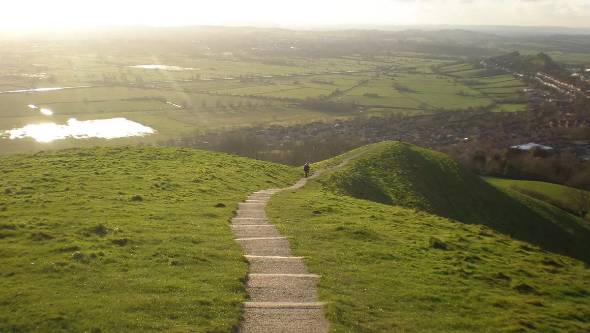 View Walking Down from Glastonbury Tor. Simplicity Is The Way To Go by Amyra Mah