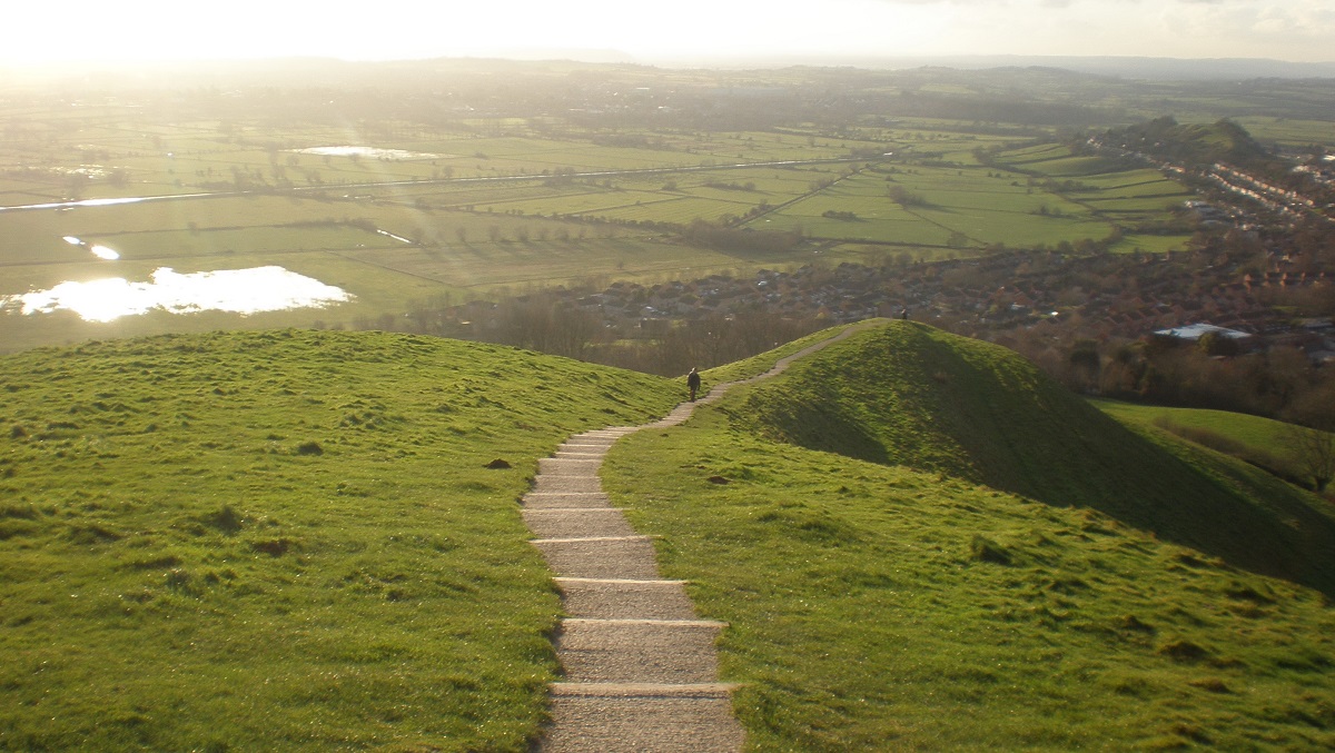 View Walking Down from Glastonbury Tor