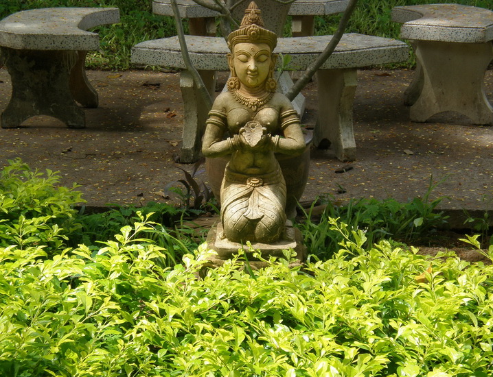 Statue of Goddess in Garden of Rehab in Thailand